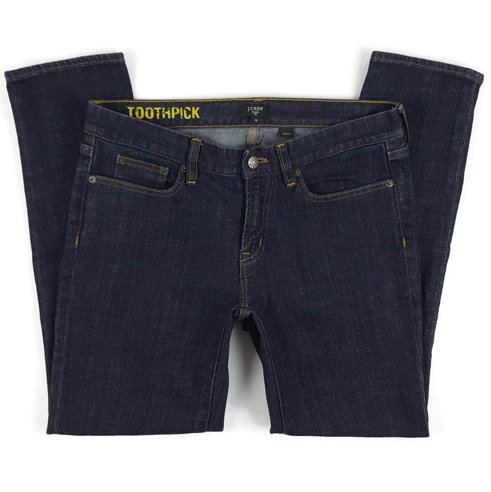 J Crew Toothpick Mid Rise Dark Wash Skinny Jeans
